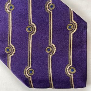 XMI Platinum Purple Gold Olive Blue Men’s Silk Tie